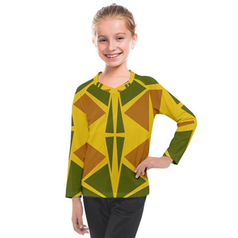  Abstract Geometric Design   Geometric Fantasy  Terrazzo  Kids  Long Mesh Tee by Eskimos