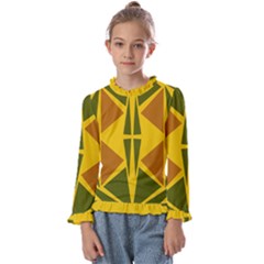  Abstract Geometric Design   Geometric Fantasy  Terrazzo  Kids  Frill Detail Tee