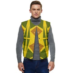  Abstract Geometric Design   Geometric Fantasy  Terrazzo  Men s Short Button Up Puffer Vest	 by Eskimos