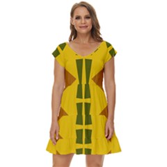  Abstract Geometric Design   Geometric Fantasy  Terrazzo  Short Sleeve Tiered Mini Dress by Eskimos