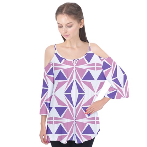 Abstract Pattern Geometric Backgrounds  Flutter Sleeve Tee  by Eskimos