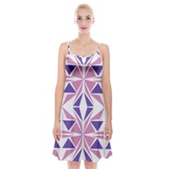 Abstract Pattern Geometric Backgrounds  Spaghetti Strap Velvet Dress by Eskimos