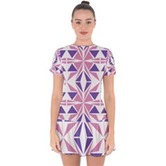 Abstract Pattern Geometric Backgrounds  Drop Hem Mini Chiffon Dress by Eskimos