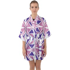 Abstract Pattern Geometric Backgrounds  Half Sleeve Satin Kimono  by Eskimos