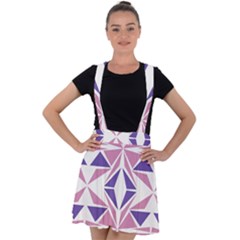 Abstract Pattern Geometric Backgrounds  Velvet Suspender Skater Skirt by Eskimos