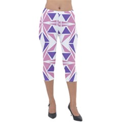 Abstract Pattern Geometric Backgrounds  Lightweight Velour Capri Leggings  by Eskimos