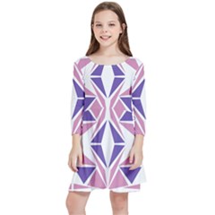 Abstract Pattern Geometric Backgrounds  Kids  Quarter Sleeve Skater Dress by Eskimos