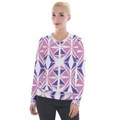 Abstract Pattern Geometric Backgrounds  Velvet Zip Up Jacket by Eskimos