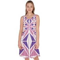 Abstract Pattern Geometric Backgrounds  Knee Length Skater Dress With Pockets by Eskimos