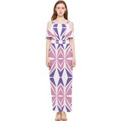 Abstract Pattern Geometric Backgrounds  Draped Sleeveless Chiffon Jumpsuit by Eskimos