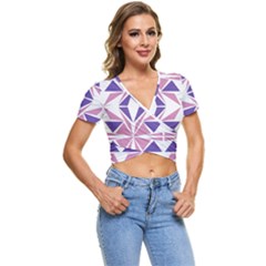 Abstract Pattern Geometric Backgrounds  Short Sleeve Foldover Tee