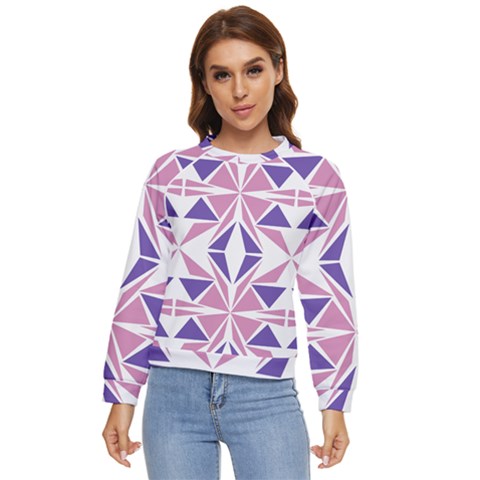 Abstract Pattern Geometric Backgrounds  Women s Long Sleeve Raglan Tee by Eskimos