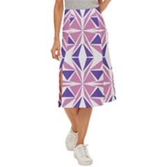 Abstract Pattern Geometric Backgrounds  Midi Panel Skirt by Eskimos