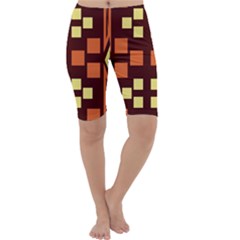 Abstract Pattern Geometric Backgrounds  Cropped Leggings  by Eskimos