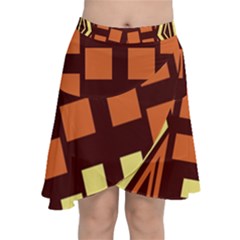 Abstract Pattern Geometric Backgrounds  Chiffon Wrap Front Skirt by Eskimos