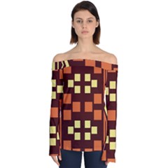 Abstract Pattern Geometric Backgrounds  Off Shoulder Long Sleeve Top by Eskimos