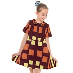 Abstract Pattern Geometric Backgrounds  Kids  Short Sleeve Shirt Dress by Eskimos