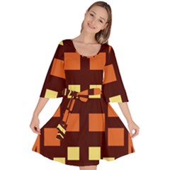 Abstract Pattern Geometric Backgrounds  Velour Kimono Dress by Eskimos