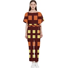 Abstract Pattern Geometric Backgrounds  Batwing Lightweight Chiffon Jumpsuit by Eskimos