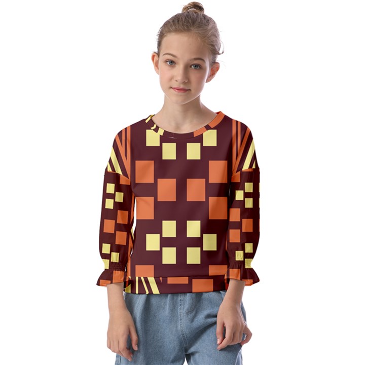 Abstract pattern geometric backgrounds  Kids  Cuff Sleeve Top