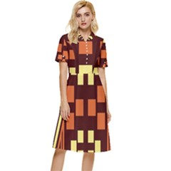 Abstract Pattern Geometric Backgrounds  Button Top Knee Length Dress by Eskimos