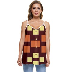 Abstract Pattern Geometric Backgrounds  Casual Spaghetti Strap Chiffon Top by Eskimos