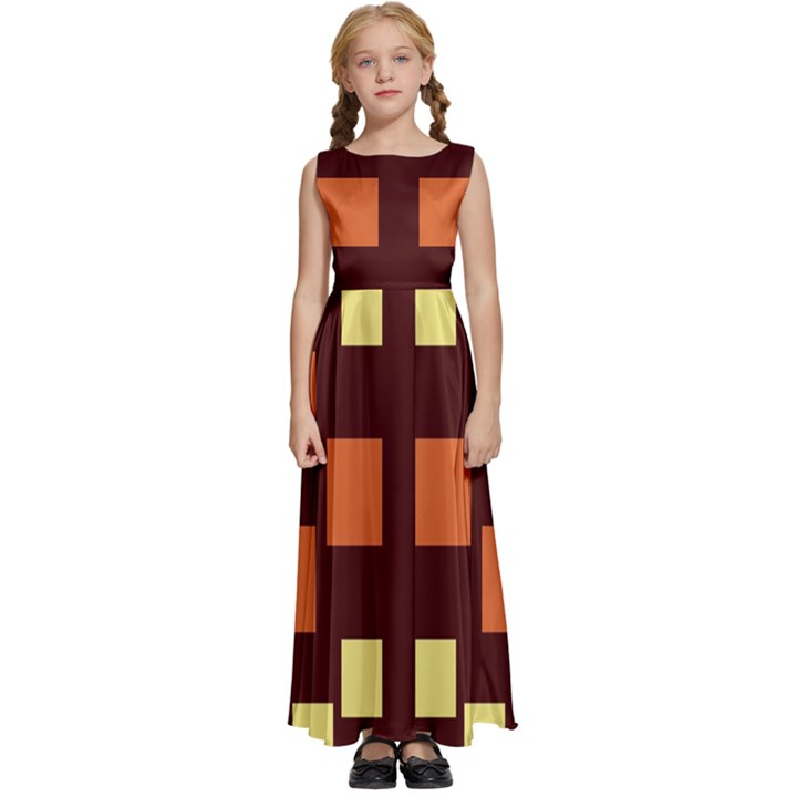 Abstract pattern geometric backgrounds  Kids  Satin Sleeveless Maxi Dress