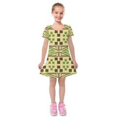 Abstract Pattern Geometric Backgrounds  Kids  Short Sleeve Velvet Dress by Eskimos