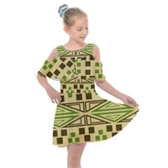 Abstract Pattern Geometric Backgrounds  Kids  Shoulder Cutout Chiffon Dress by Eskimos