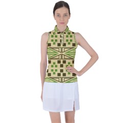 Abstract Pattern Geometric Backgrounds  Women s Sleeveless Polo Tee by Eskimos