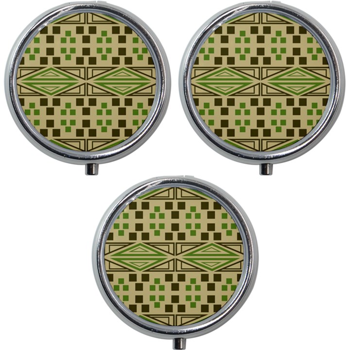 Abstract pattern geometric backgrounds  Mini Round Pill Box (Pack of 3)