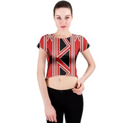 Abstract Pattern Geometric Backgrounds  Crew Neck Crop Top by Eskimos