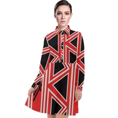 Abstract Pattern Geometric Backgrounds  Long Sleeve Chiffon Shirt Dress by Eskimos