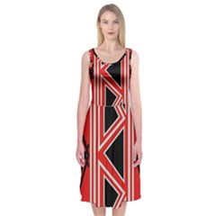 Abstract Pattern Geometric Backgrounds  Midi Sleeveless Dress by Eskimos