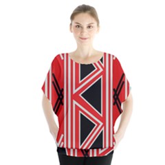 Abstract Pattern Geometric Backgrounds  Batwing Chiffon Blouse