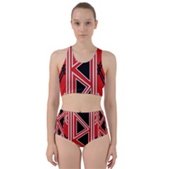 Abstract Pattern Geometric Backgrounds  Racer Back Bikini Set by Eskimos