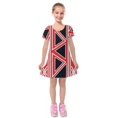 Abstract Pattern Geometric Backgrounds  Kids  Short Sleeve Velvet Dress by Eskimos