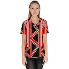 Abstract Pattern Geometric Backgrounds  Women s V-neck Scrub Top by Eskimos