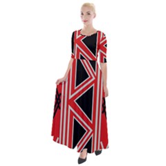 Abstract Pattern Geometric Backgrounds  Half Sleeves Maxi Dress by Eskimos