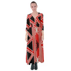 Abstract Pattern Geometric Backgrounds  Button Up Maxi Dress by Eskimos