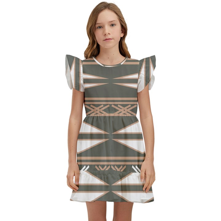 Abstract pattern geometric backgrounds  Kids  Winged Sleeve Dress