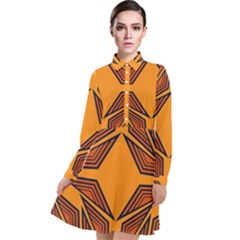 Abstract Pattern Geometric Backgrounds  Long Sleeve Chiffon Shirt Dress by Eskimos