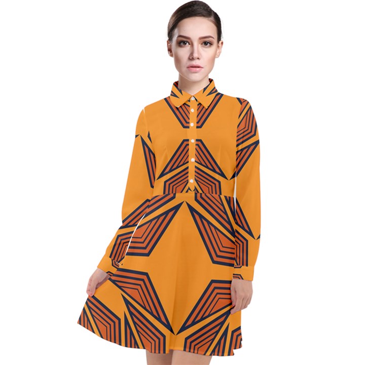 Abstract pattern geometric backgrounds  Long Sleeve Chiffon Shirt Dress