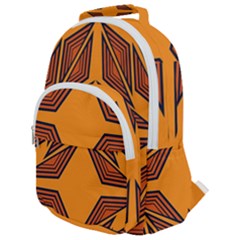 Abstract Pattern Geometric Backgrounds  Rounded Multi Pocket Backpack by Eskimos