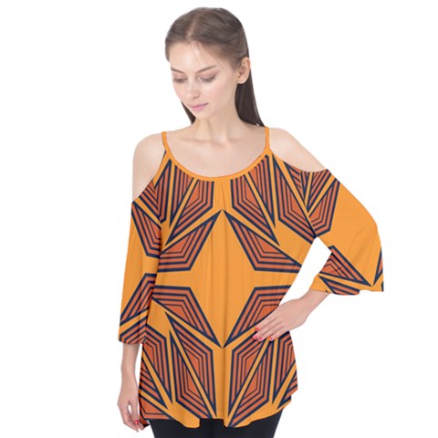 Abstract Pattern Geometric Backgrounds  Flutter Sleeve Tee  by Eskimos