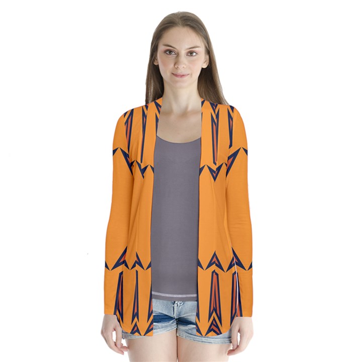 Abstract pattern geometric backgrounds  Drape Collar Cardigan