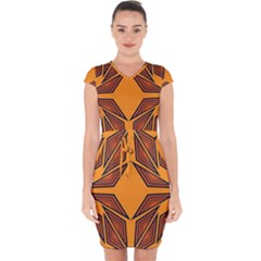 Abstract Pattern Geometric Backgrounds  Capsleeve Drawstring Dress  by Eskimos