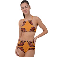 Abstract Pattern Geometric Backgrounds  High Waist Tankini Set by Eskimos