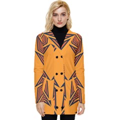 Abstract Pattern Geometric Backgrounds  Button Up Hooded Coat 