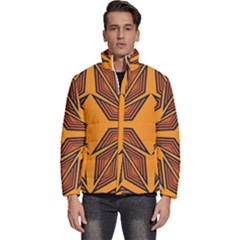 Abstract Pattern Geometric Backgrounds  Men s Puffer Bubble Jacket Coat by Eskimos